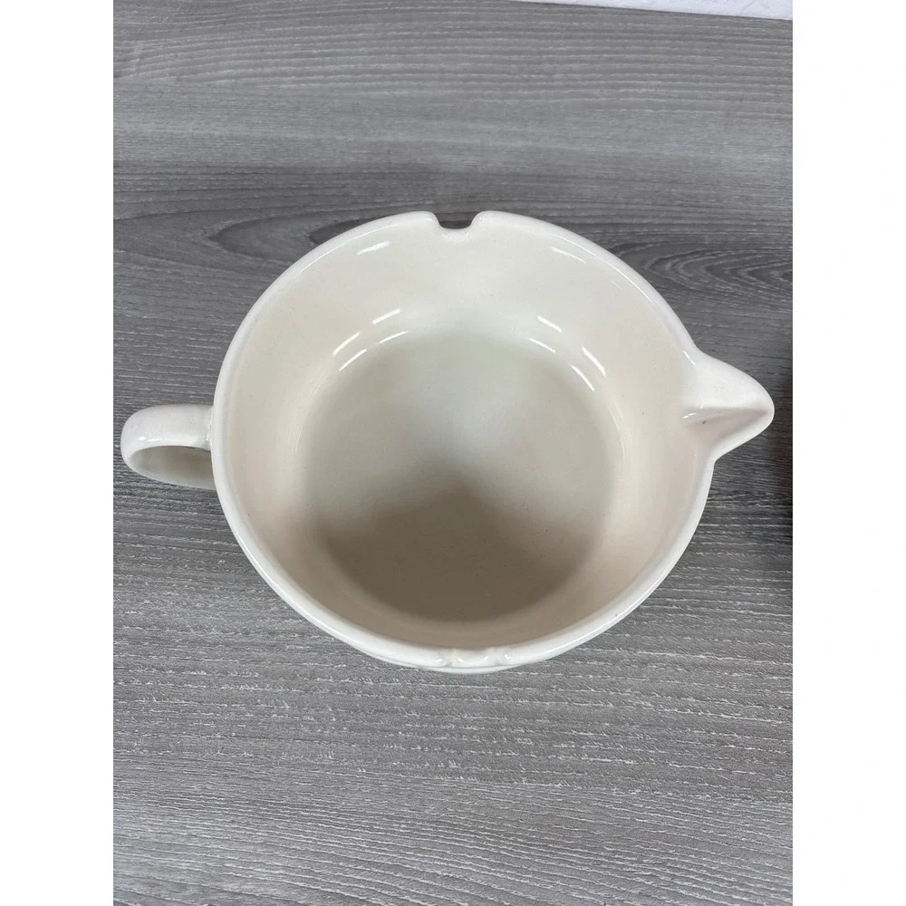 Longaberger Pottery Woven Traditions Ivory Ceramic Juicer Reamer 2 Piece Set